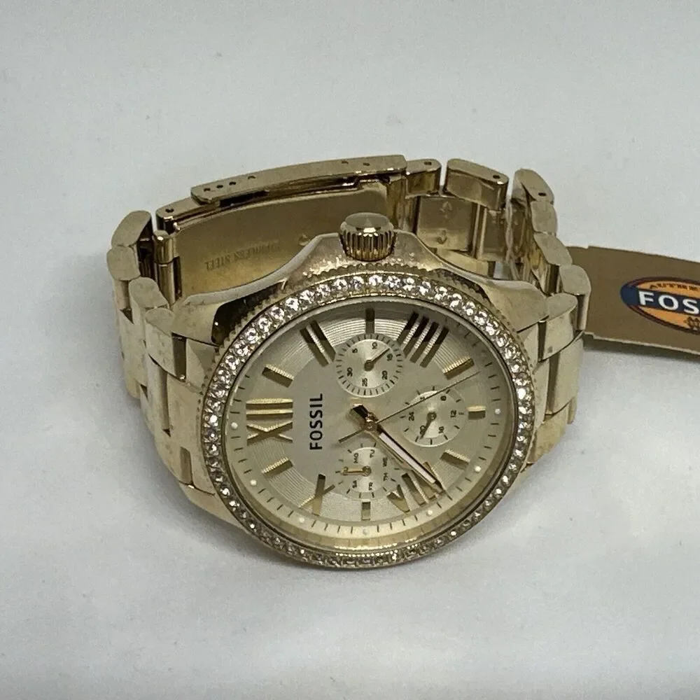 Fossil Cecile AM4482 Womens Gold Stainless Steel Analog Dial Quartz Watch HME419